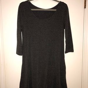 Half-Sleeve Grey T-shirt Dress